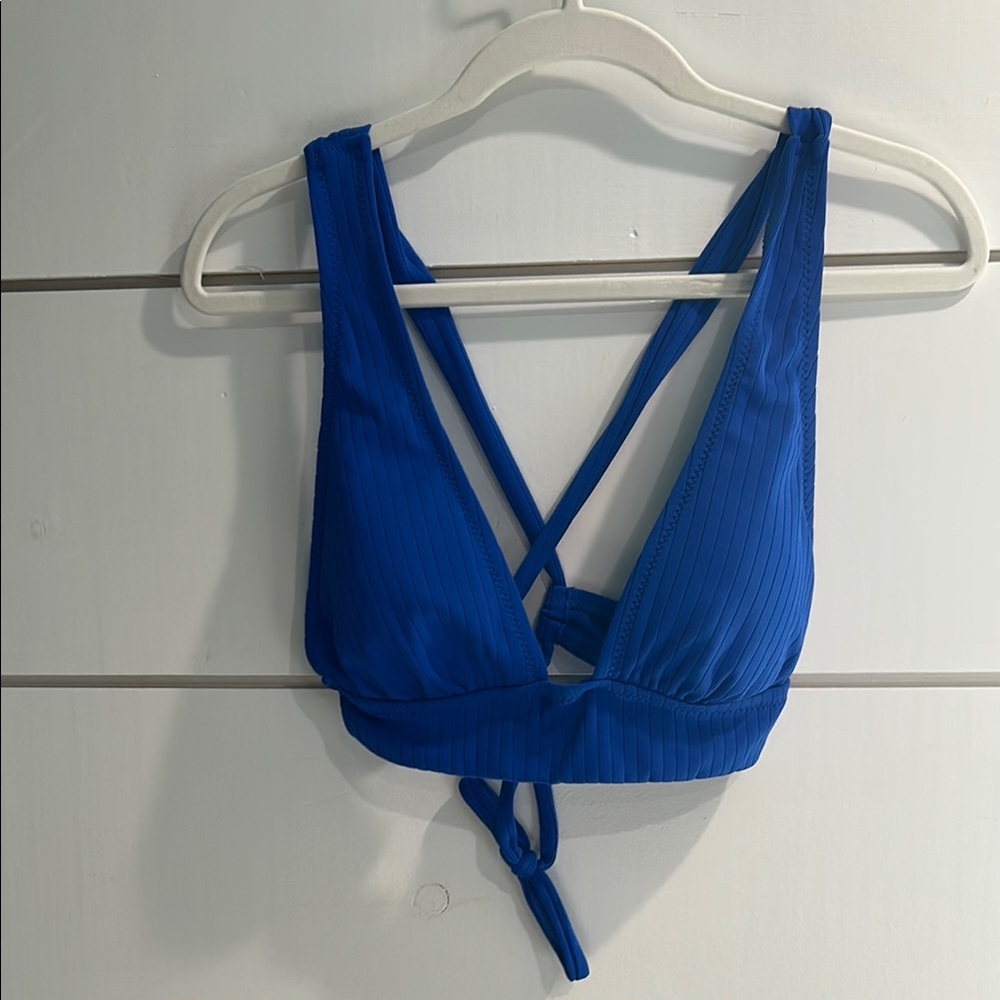 Blue Strappy Bikini Top
